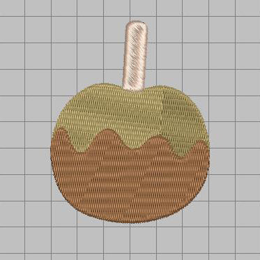 DIGITAL Embroidery File - Caramel Apple - Halloween Icons