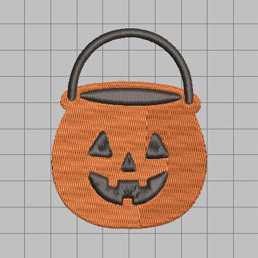 DIGITAL Embroidery File - Pumpkin Candy Bucket - Halloween Icons