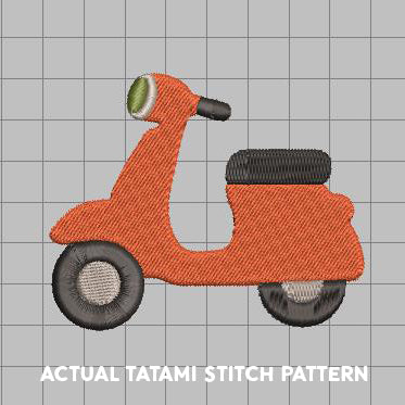 DIGITAL Embroidery File - Red Scooter
