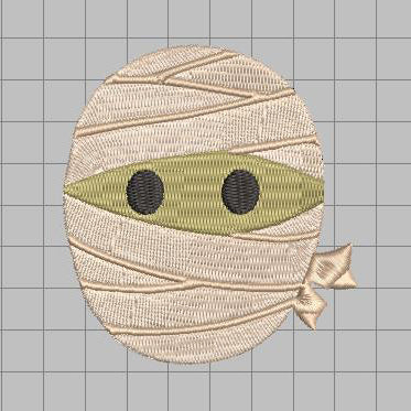 DIGITAL Embroidery File - Mummy Face - Halloween Icons