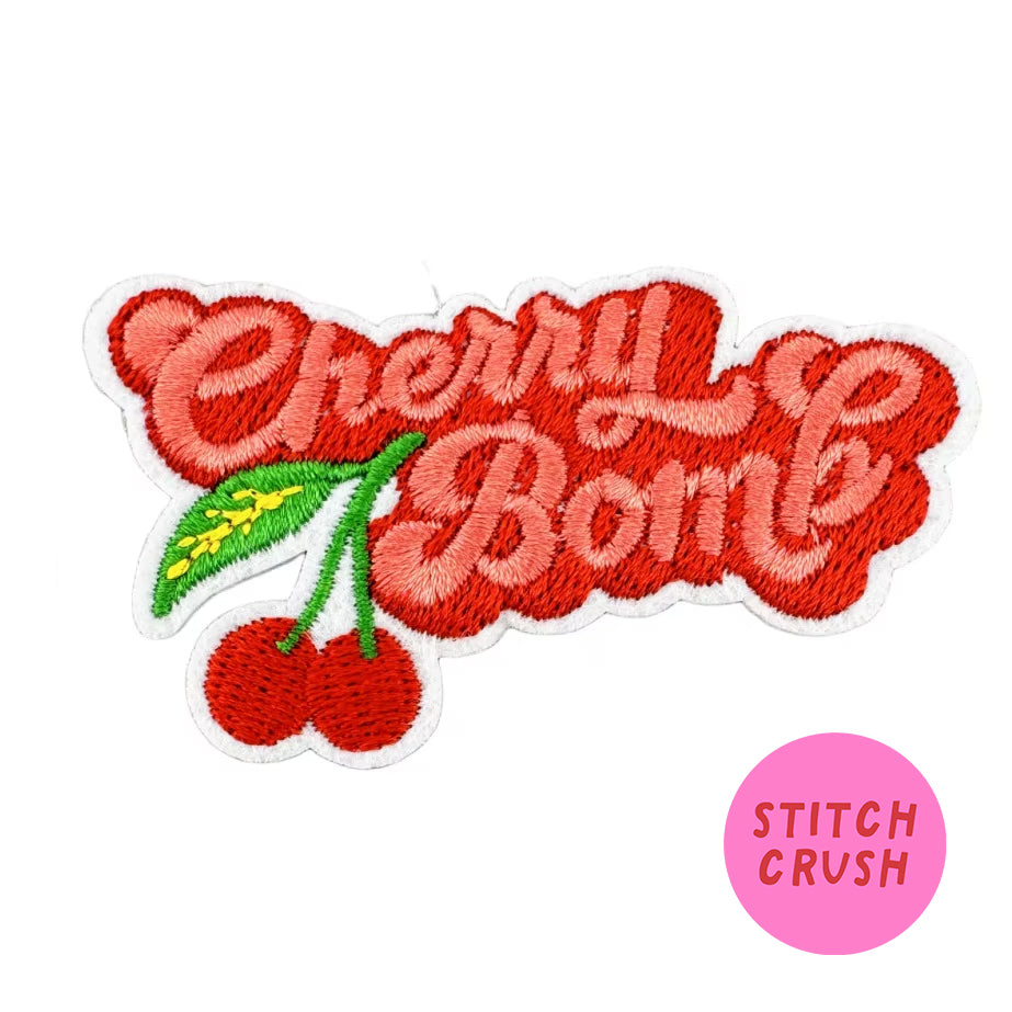 CherryBomb Embroidered Iron-on Patch