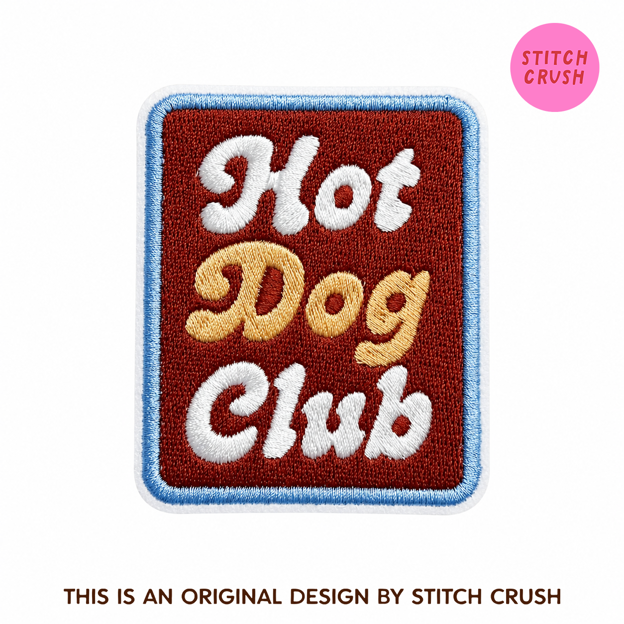 Hot Dog Club Original Embroidered Iron-on Patch