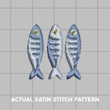DIGITAL Embroidery File - Sardine Trio