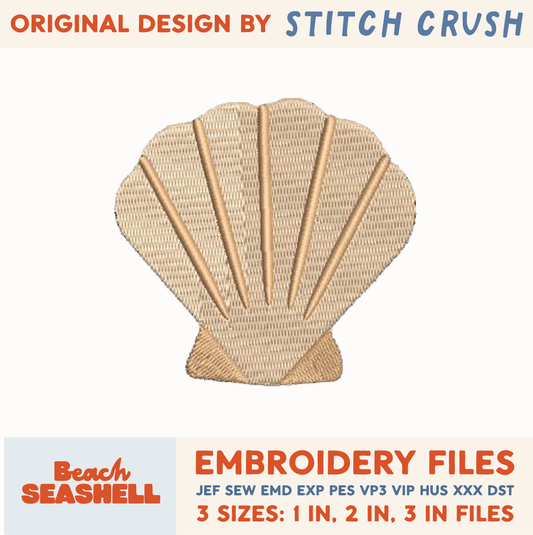 DIGITAL Embroidery File - Summer Seashell