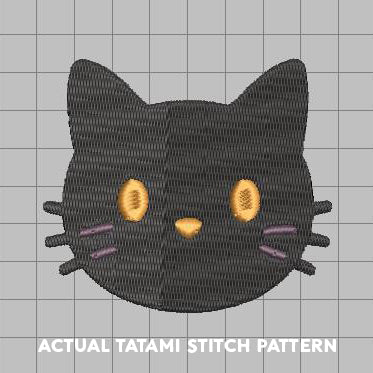 DIGITAL Embroidery File - Black Cat Face - Halloween Icons