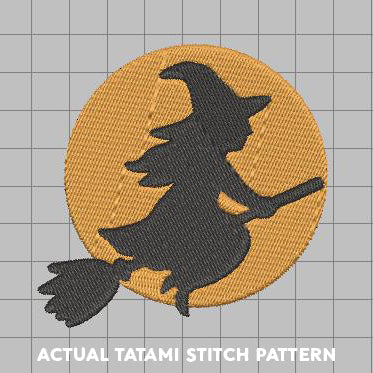 DIGITAL Embroidery File - Witch Moon Shadow - Halloween Icons