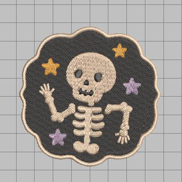 4 Designs - DIGITAL Embroidery File BUNDLE - Halloween Mock Patches V1