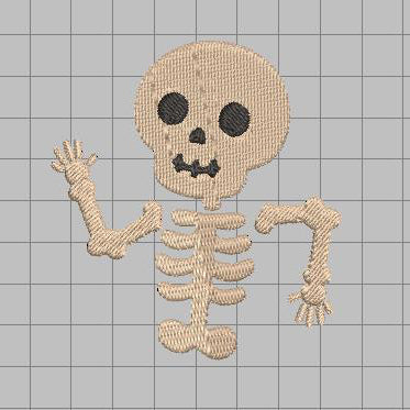 DIGITAL Embroidery File - Half Skeleton - Halloween Icons