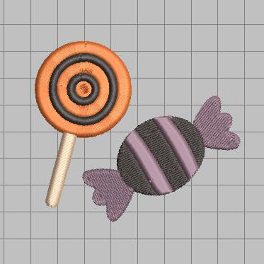 DIGITAL Embroidery File - Halloween Candy - Halloween Icons