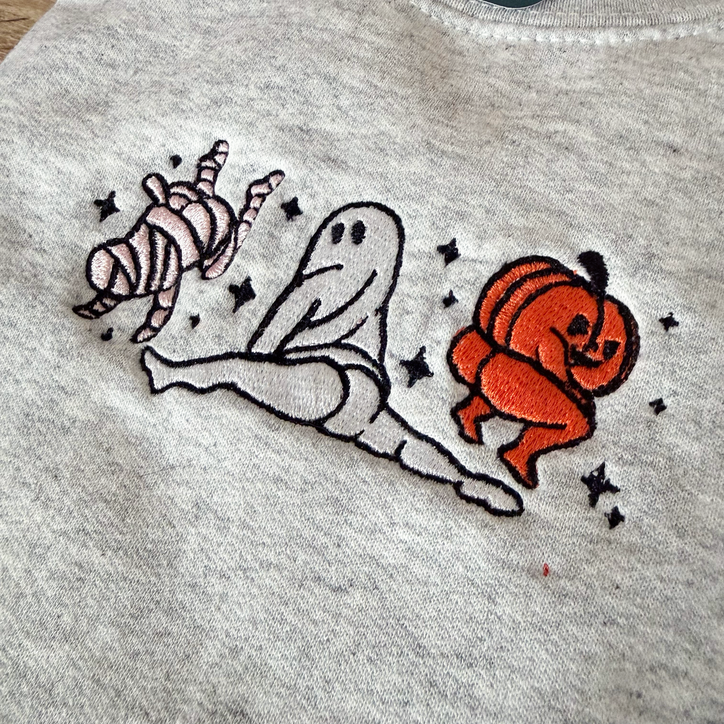 FUNNY HALLOWEEN CHARACTERS Embroidered Halloween Crewneck Sweatshirt