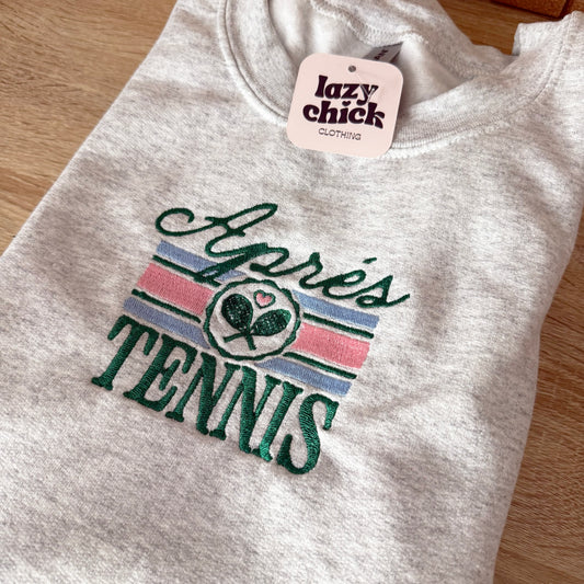 Aprés Tennis Embroidered Crewneck Sweatshirt