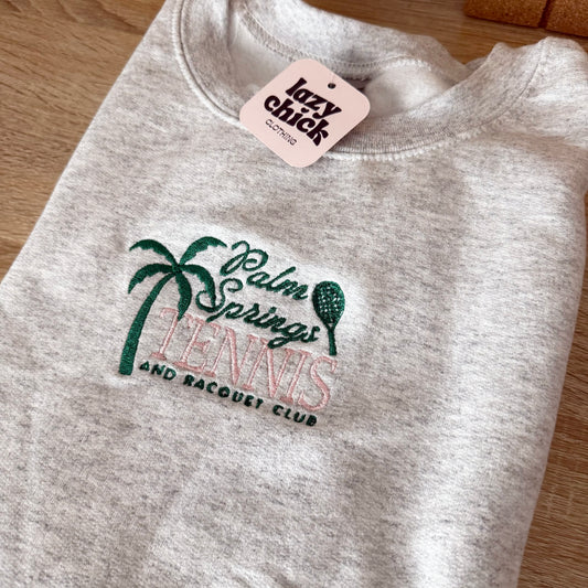 Palm Spring Tennis and Racquet Club Embroidered Crewneck Sweatshirt