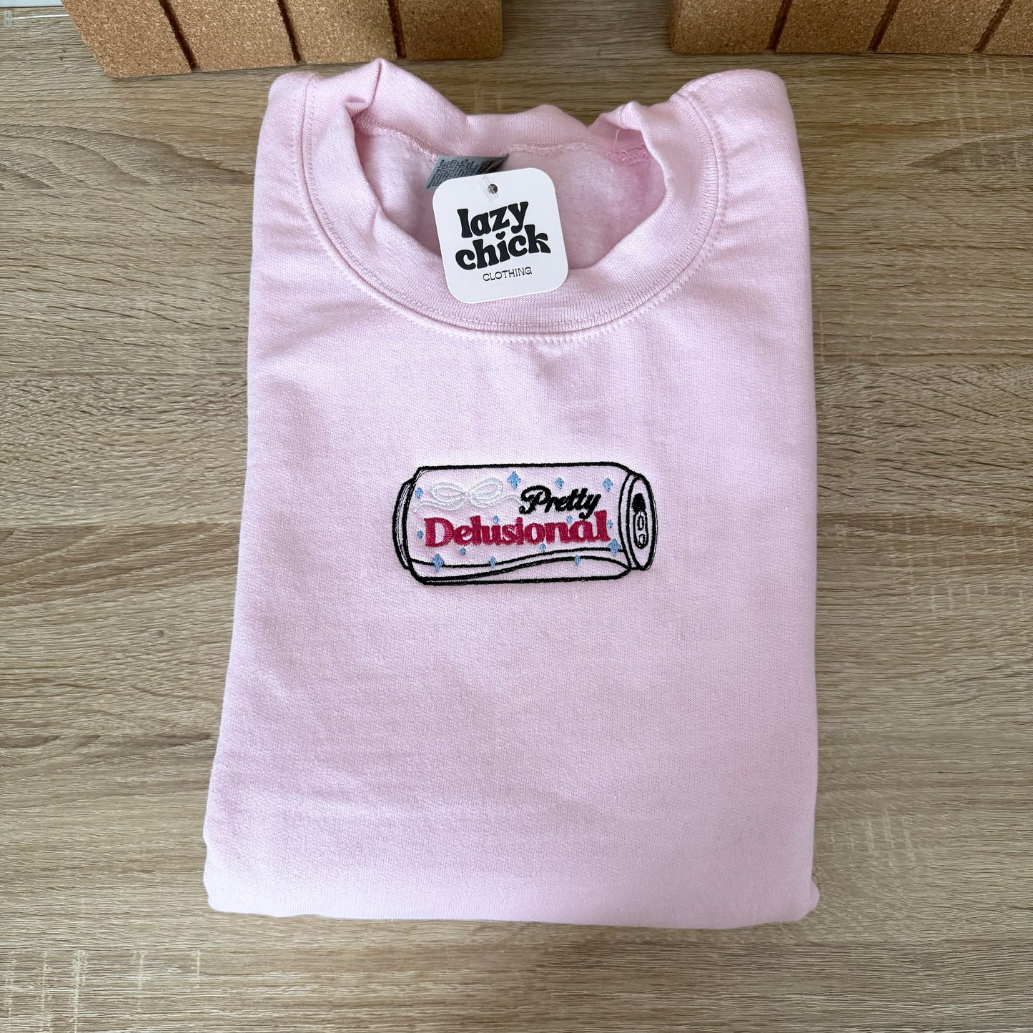 Pretty Delusional Diet Soda Embroidery