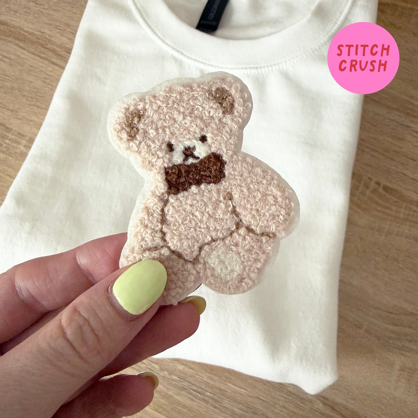 IVORY TEDDY Iron-on Patch