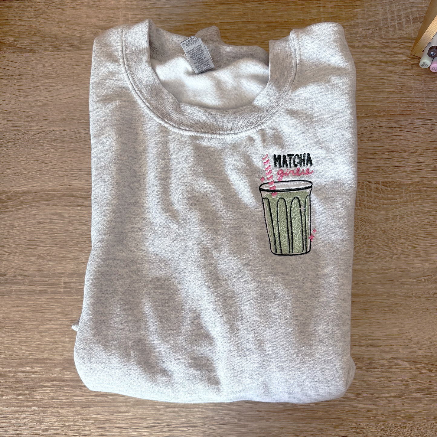 Matcha Girlie Embroidered Crewneck Sweatshirt