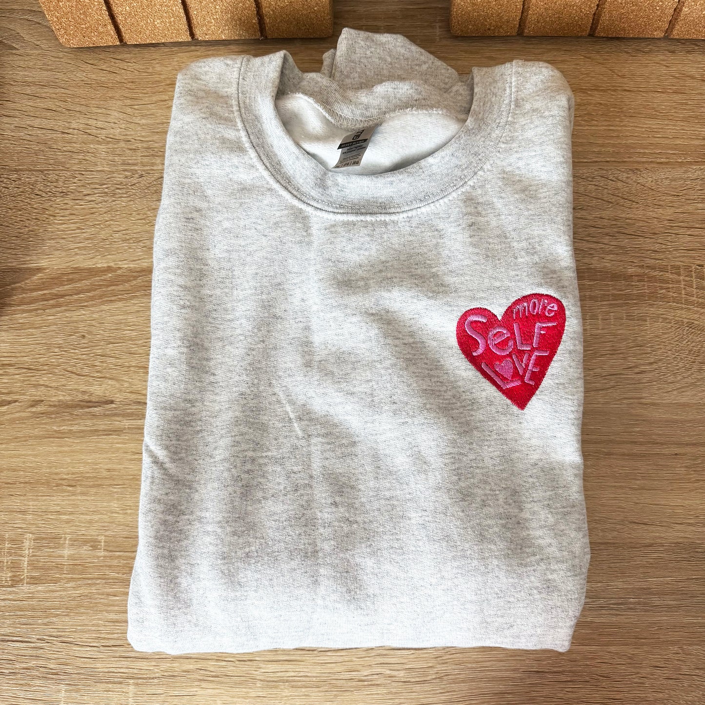 More Self Love Embroidered Crewneck Sweatshirt