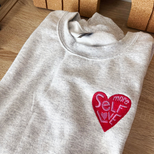 More Self Love Embroidered Crewneck Sweatshirt