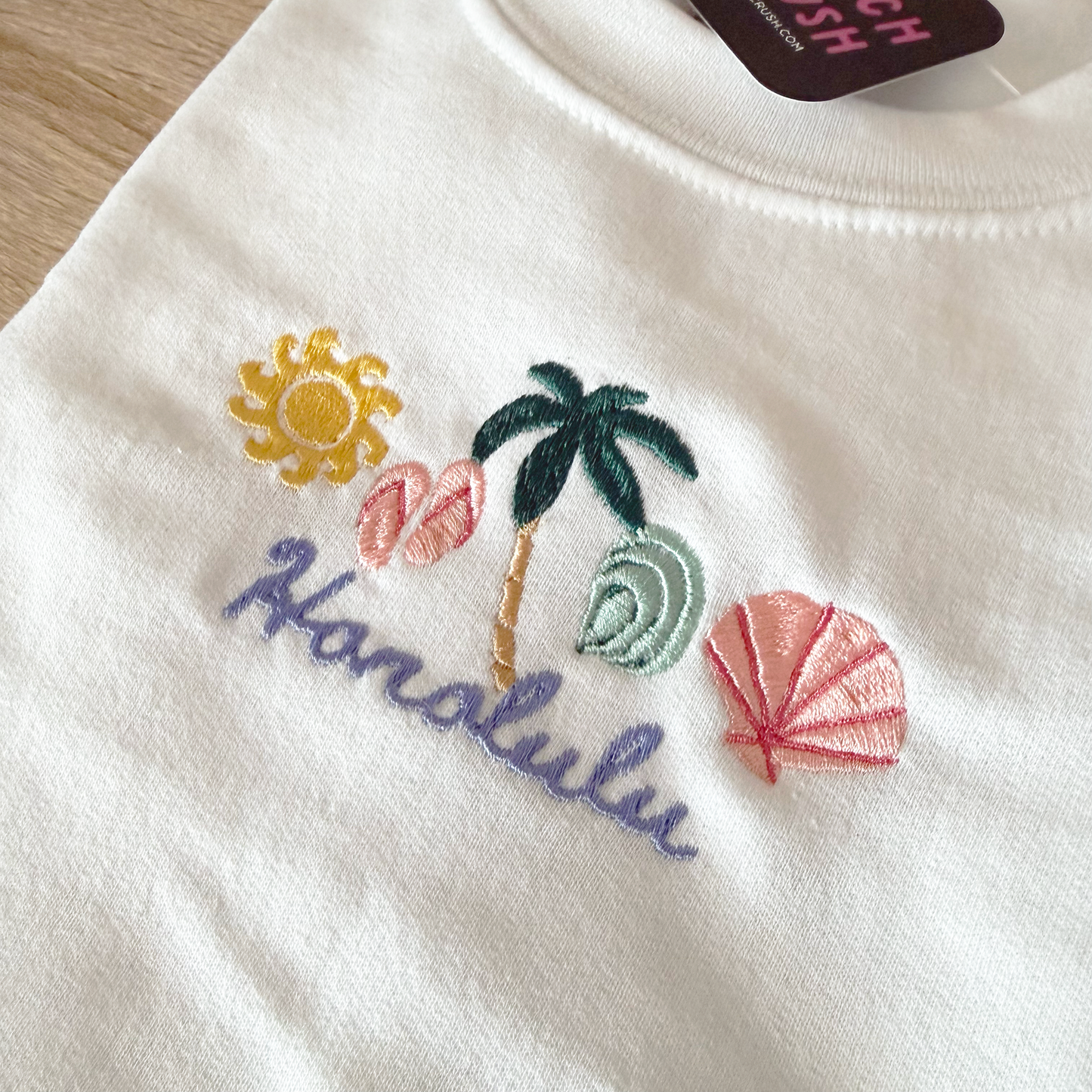 Honolulu Hawaii Cities Embroidered Crewneck Sweatshirt
