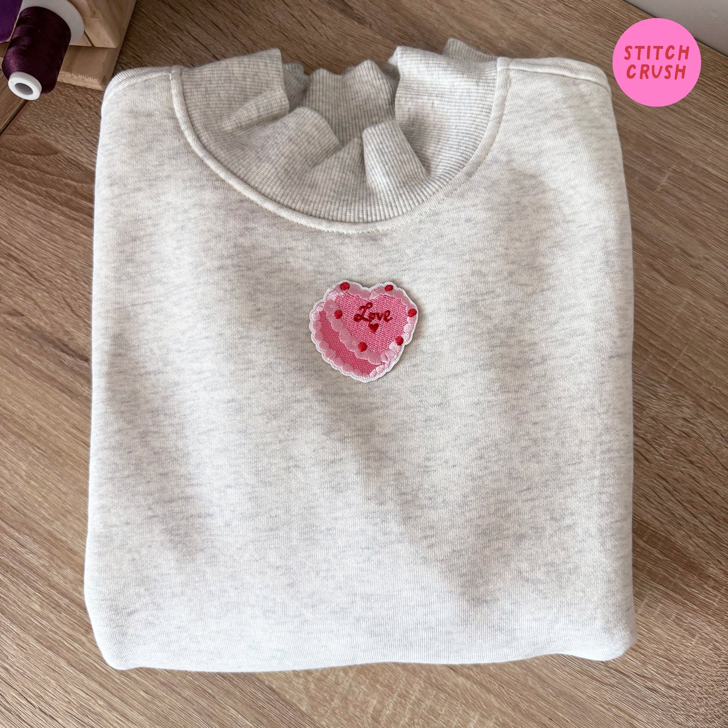 Pink Love Cake Embroidered Iron-on Patch