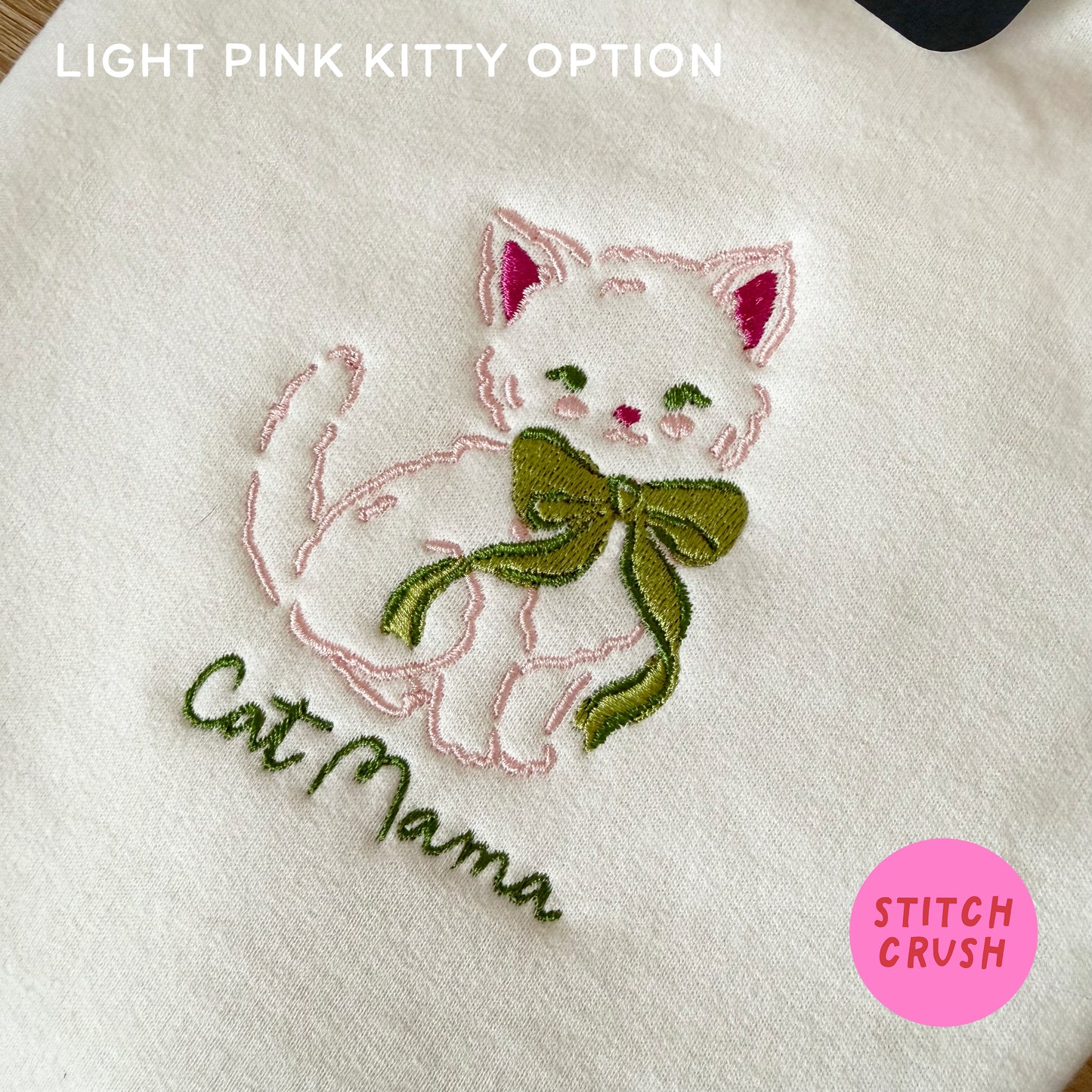 Cat Mama Embroidered Crewneck Sweatshirt