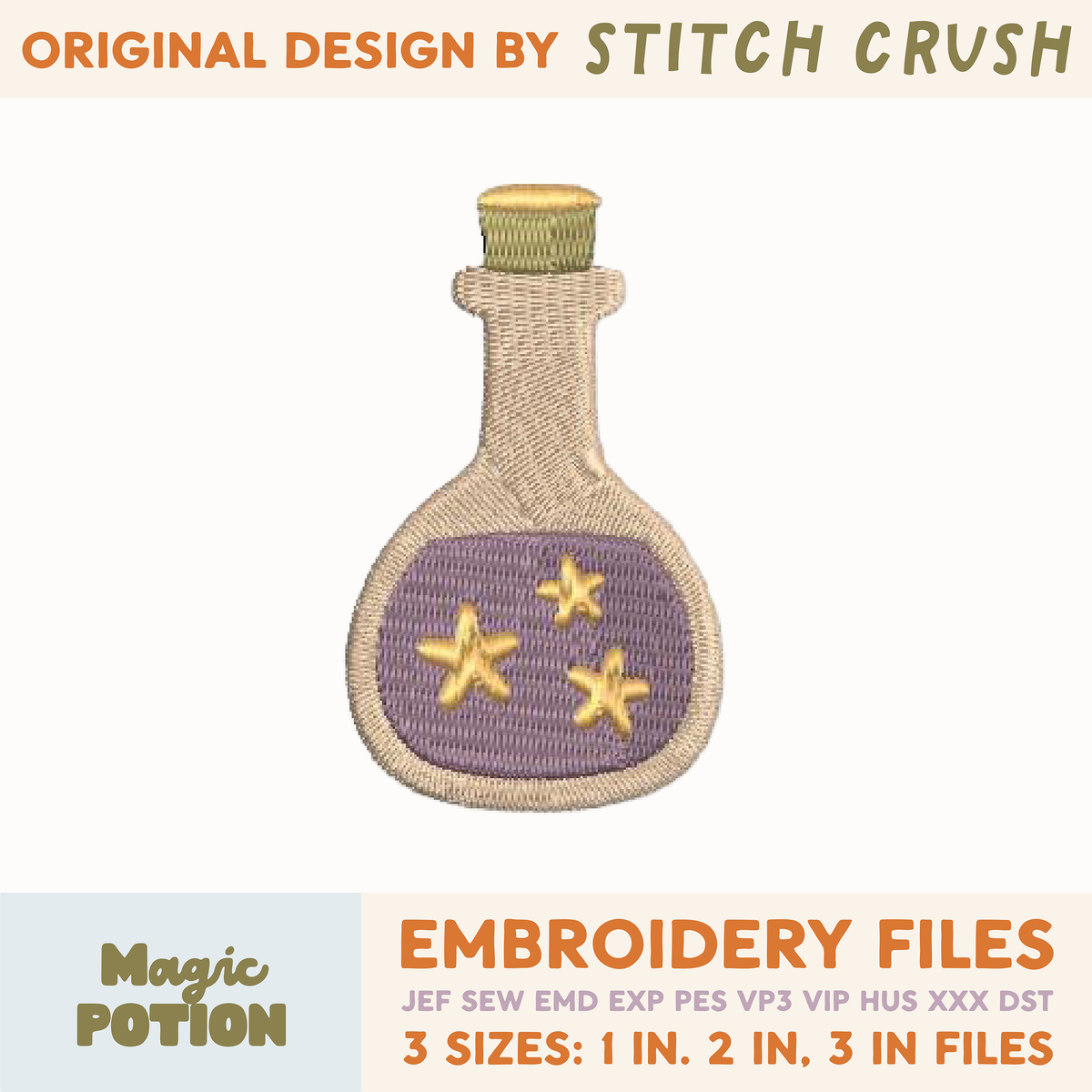DIGITAL Embroidery File - Magic Potion - Halloween Icons