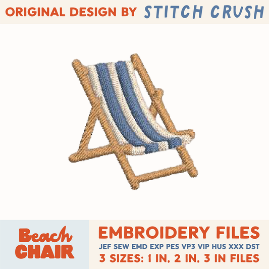 DIGITAL Embroidery File - Striped Beach Chair