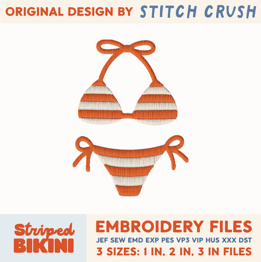 DIGITAL Embroidery File - Striped Bikini