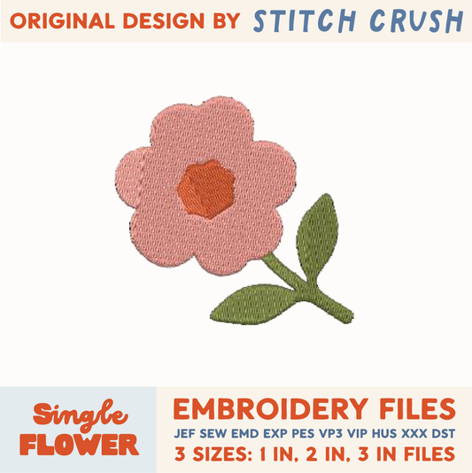 DIGITAL Embroidery File - Single Flower