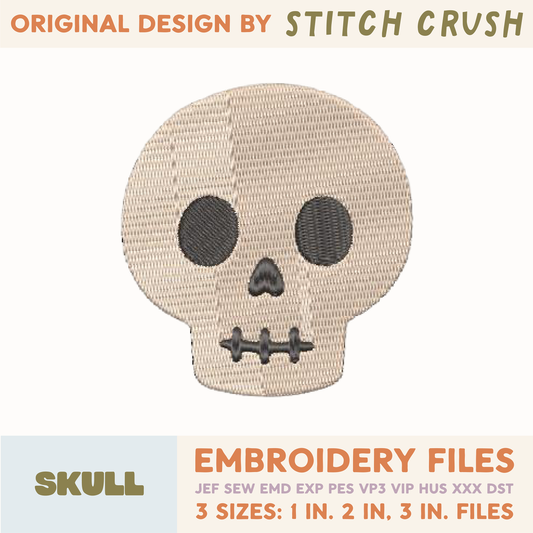 DIGITAL Embroidery File - Skull - Halloween Icons