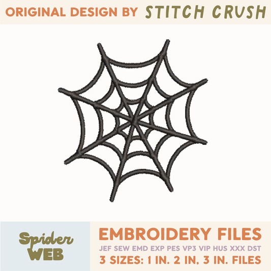 DIGITAL Embroidery File - Spiderweb - Halloween Icons
