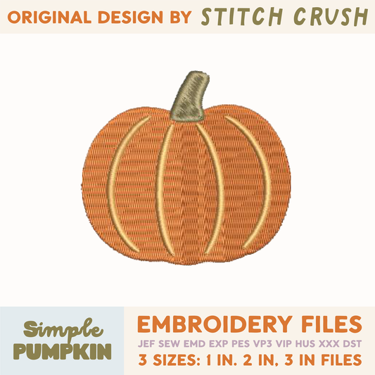 DIGITAL Embroidery File - Pumpkin - Halloween Icons