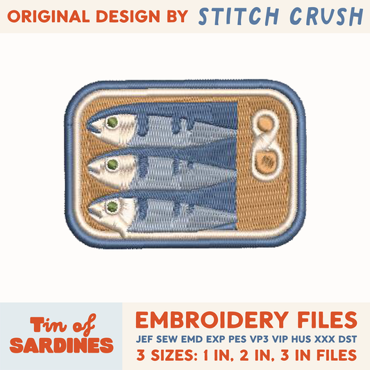 DIGITAL Embroidery File - Sardine Tin