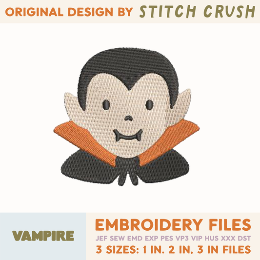 DIGITAL Embroidery File - Vampire - Halloween Icons