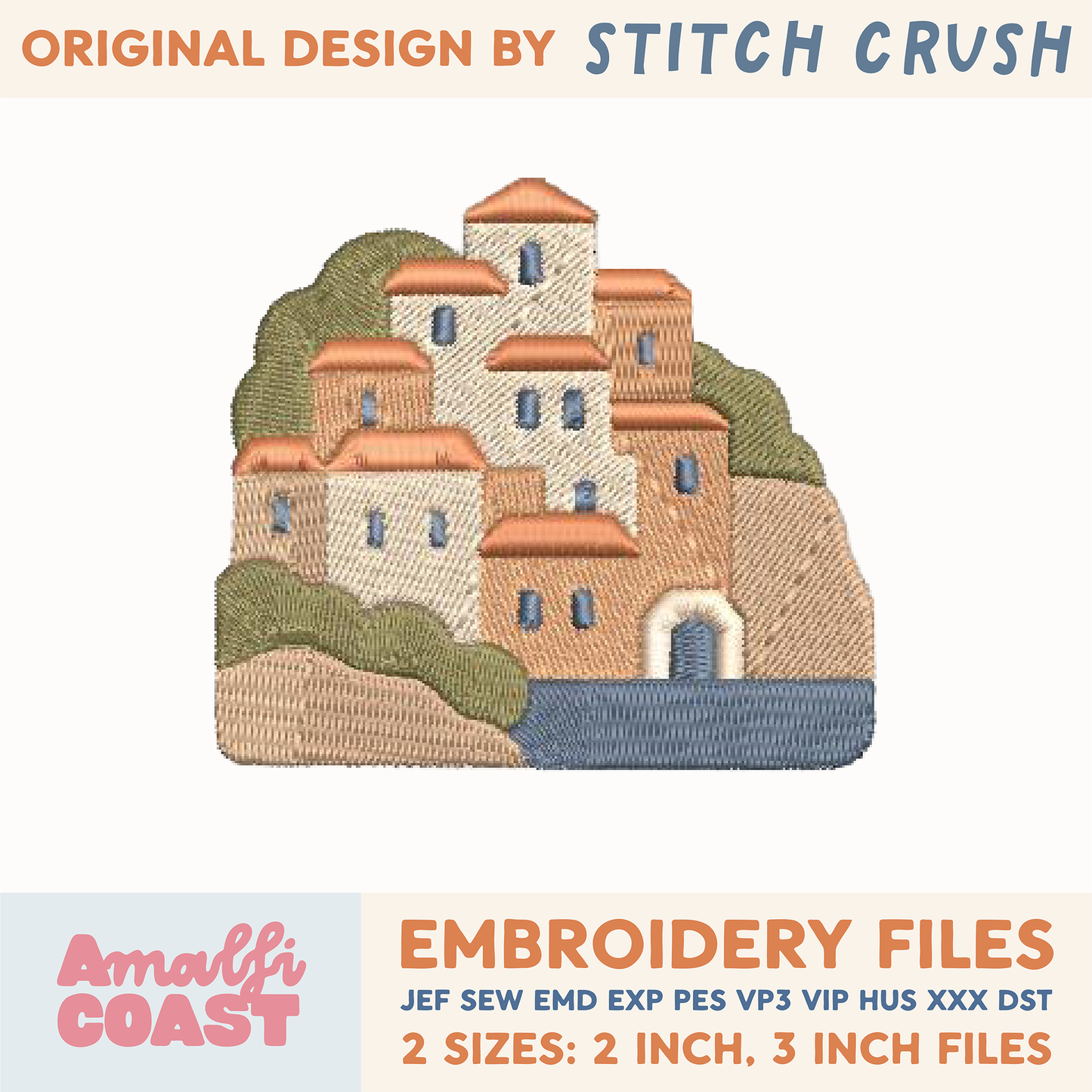 13 Designs - DIGITAL Embroidery File BUNDLE - Amalfi Coast