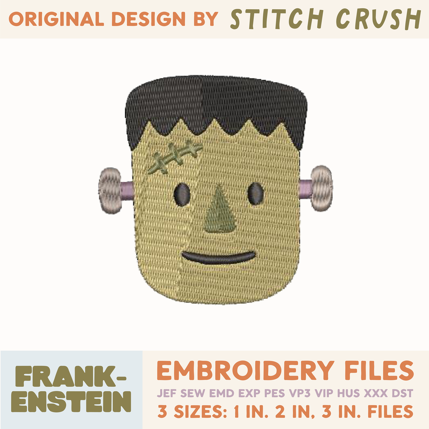 DIGITAL Embroidery File - Frankenstein - Halloween Icons