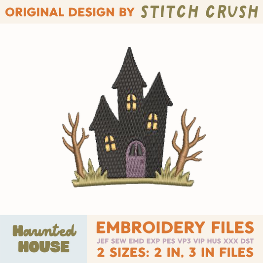 DIGITAL Embroidery File - Haunted House - Halloween Icons