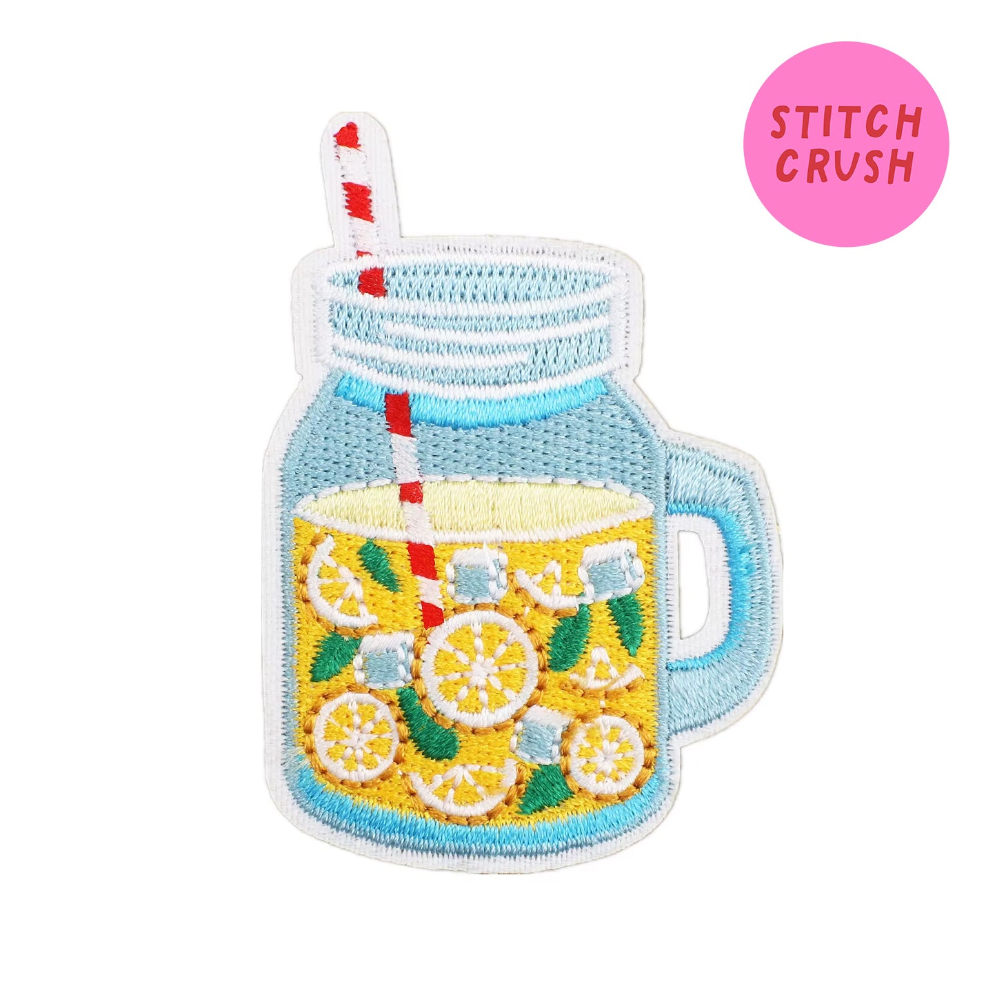 Jar of Lemonade Embroidered Iron-on Patch