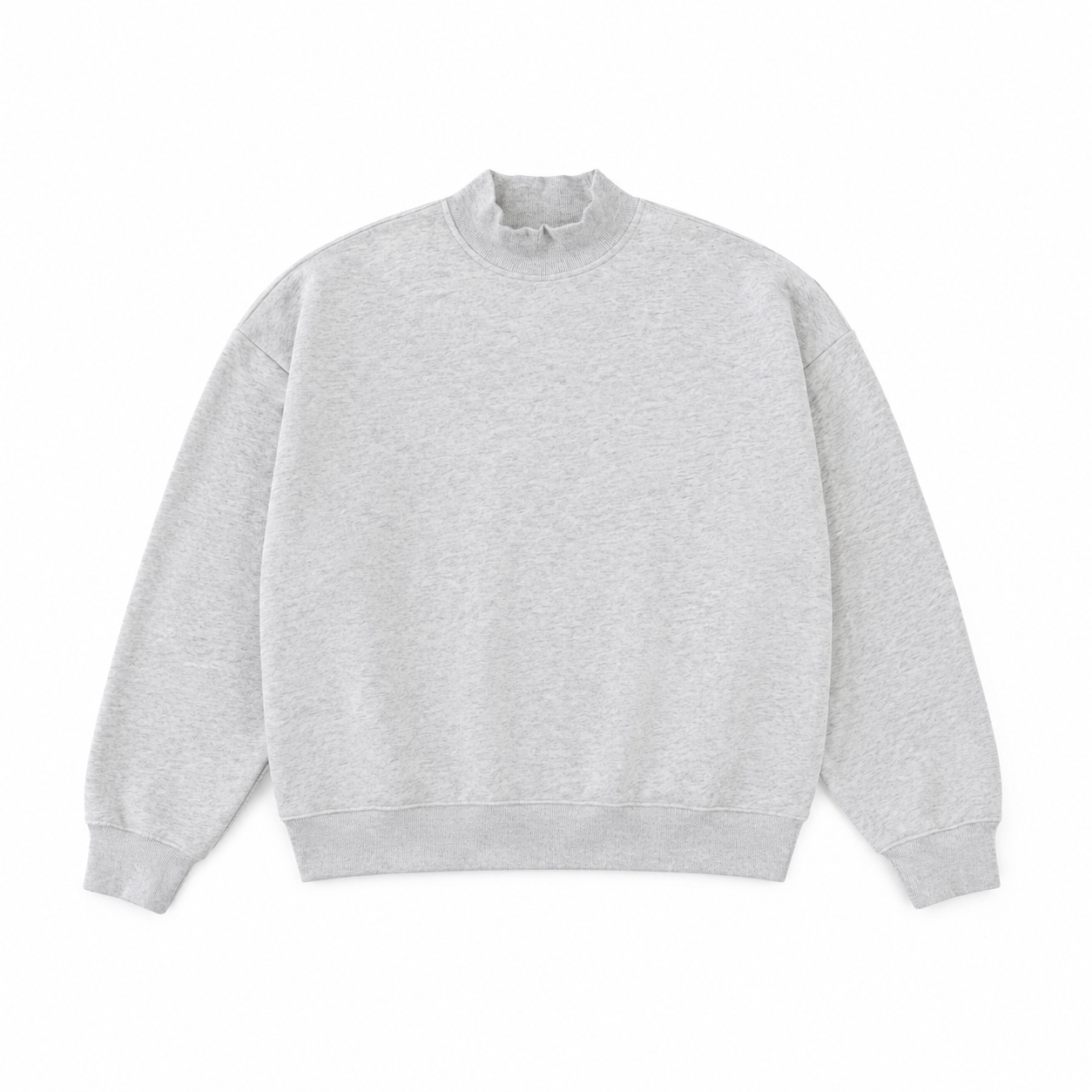 Oatmeal Gray Blank Mockneck
