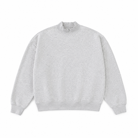 Oatmeal Gray Blank Mockneck