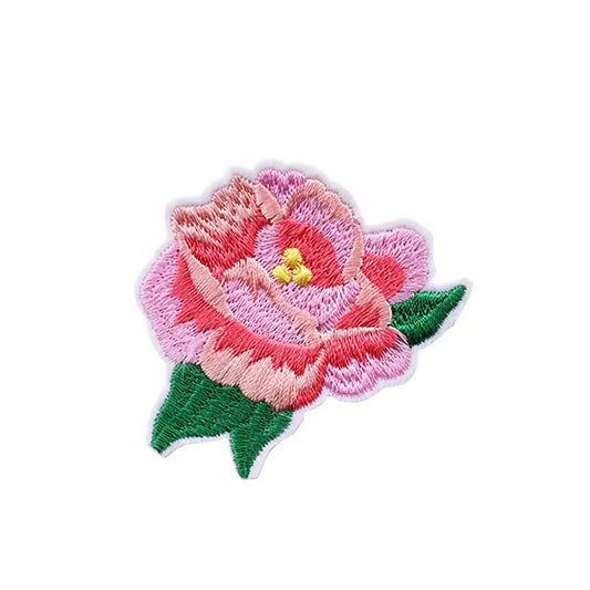 Pinky Purple Flower Embroidered Iron-on Patch