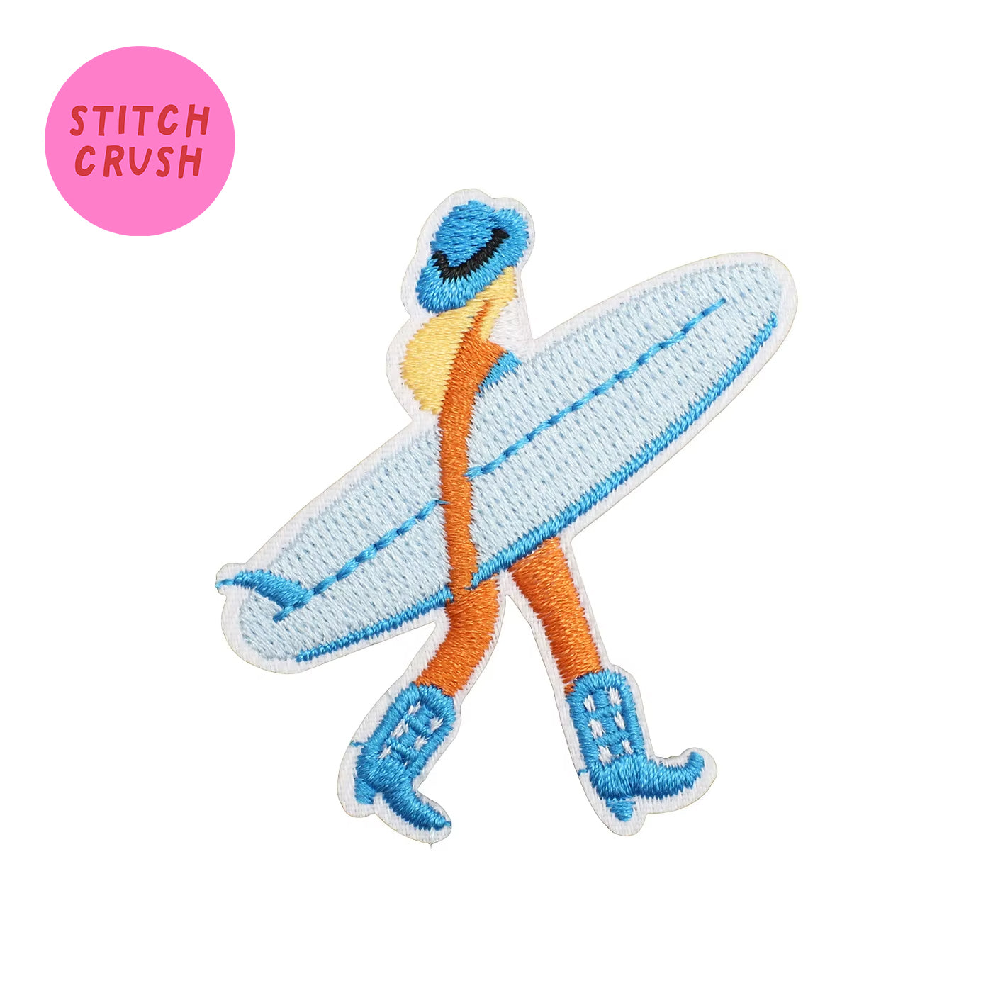 Surfer Cowgirl Embroidered Iron-on Patch