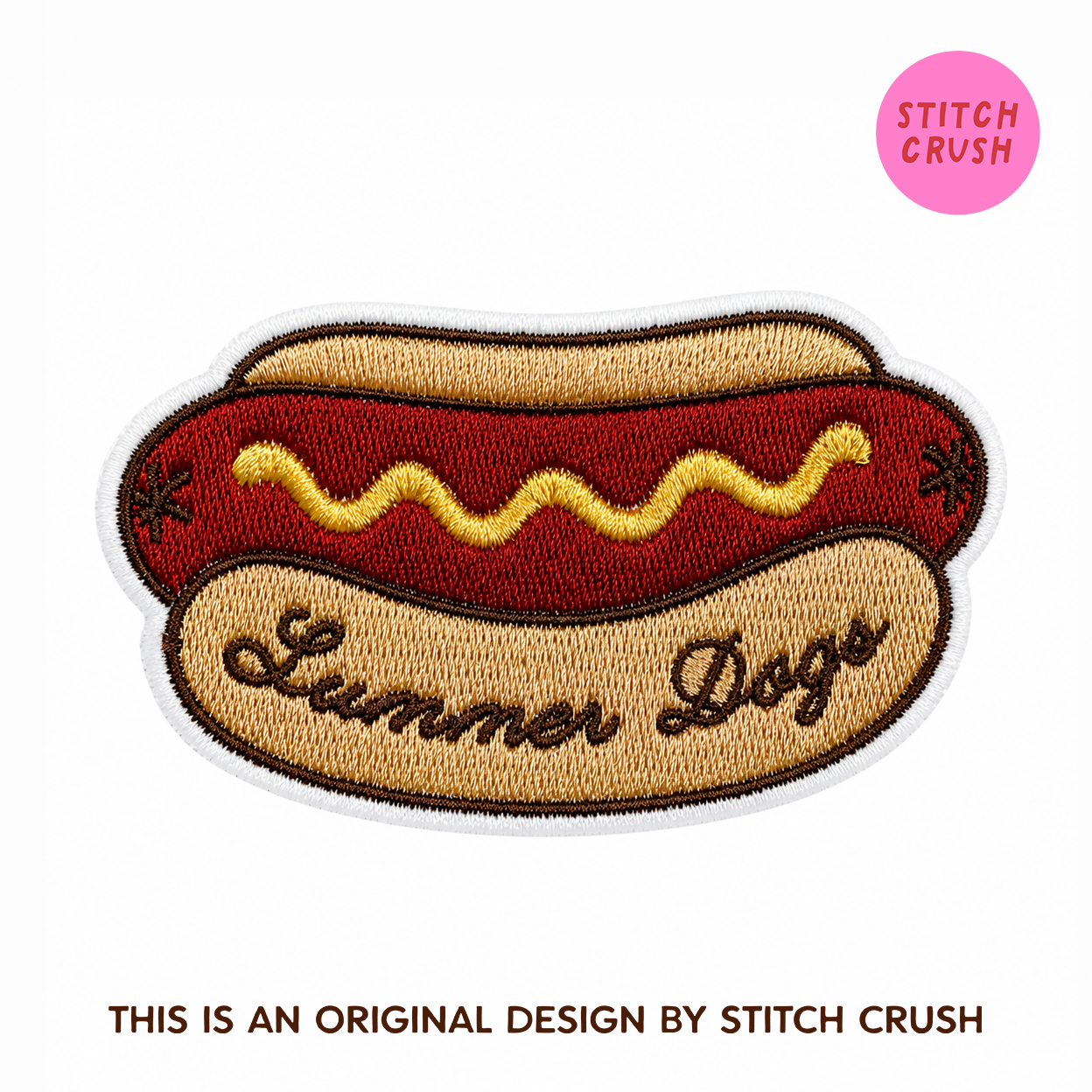 Summer Dogs Hot Dog Original Embroidered Iron-on Patch