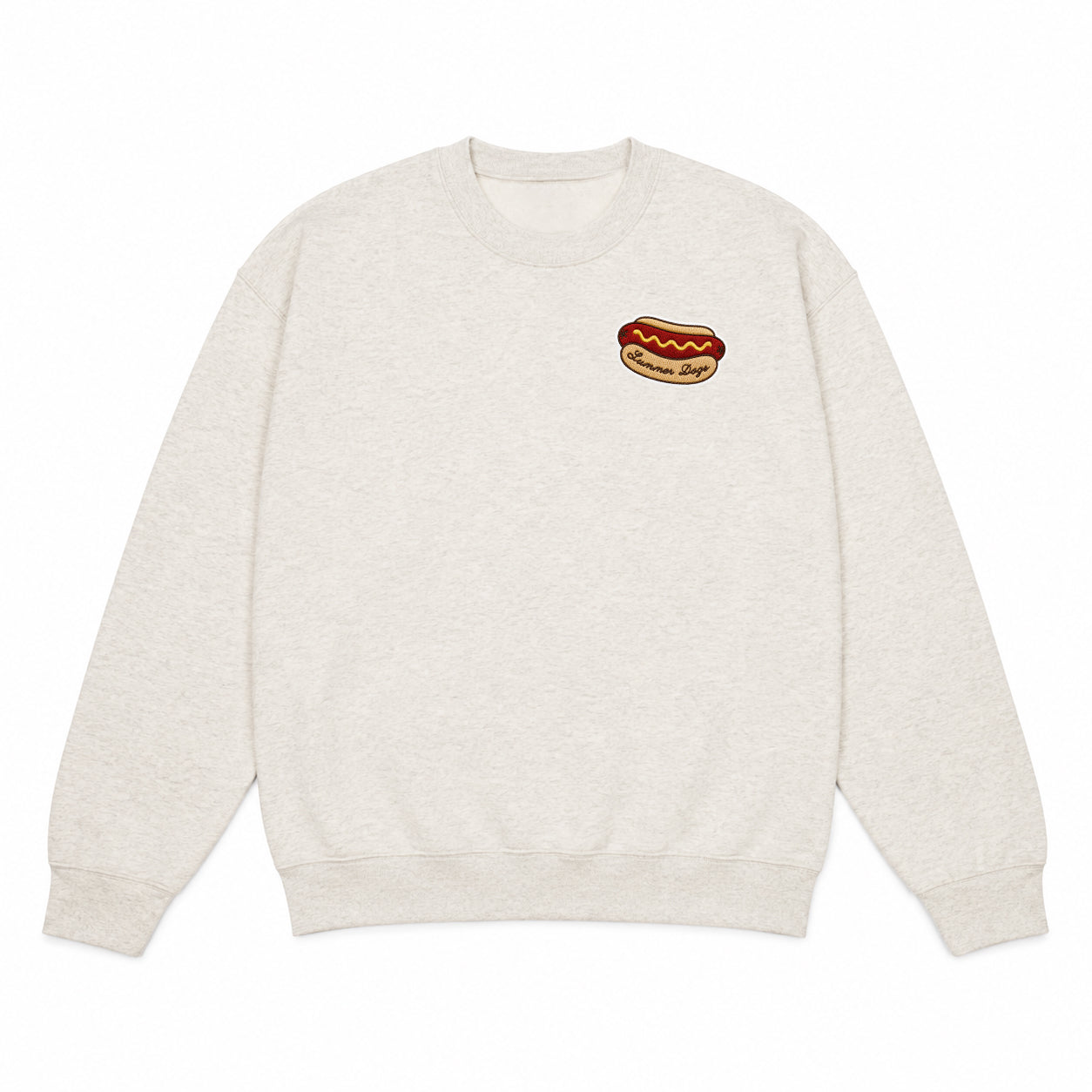 Summer Dogs Hot Dog Embroidered Crewneck Sweatshirt