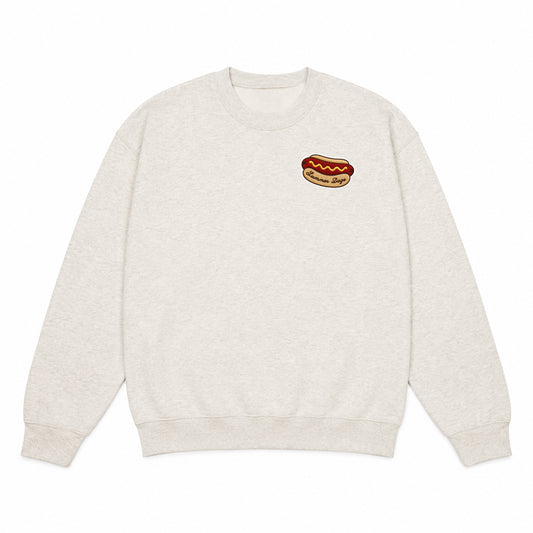 Summer Dogs Hot Dog Embroidered Crewneck Sweatshirt