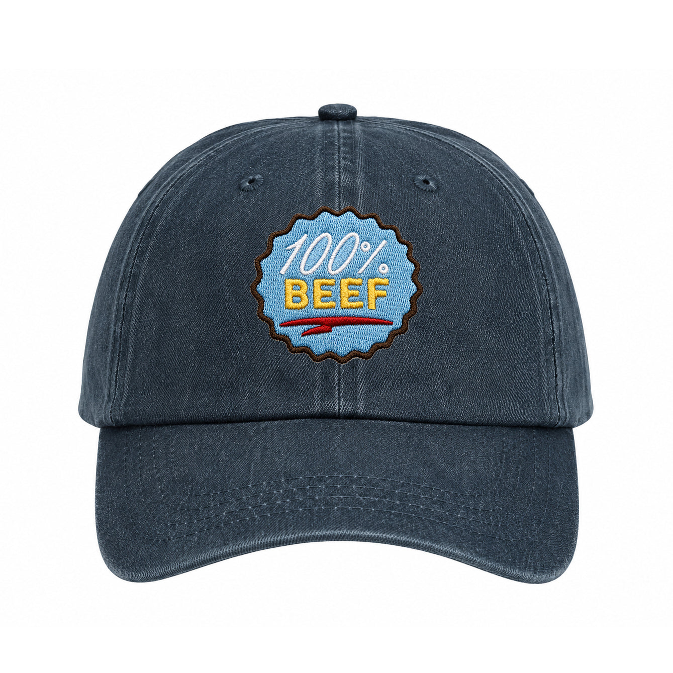 100% Beef Hot Dog Original Embroidered Iron-on Patch