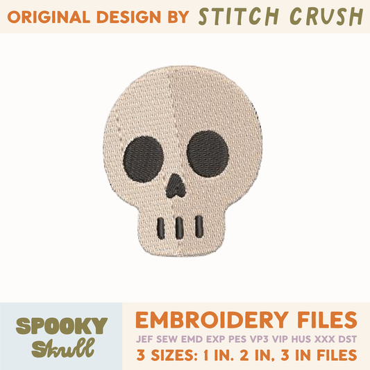DIGITAL Embroidery File - Spooky Skull - Halloween Icons