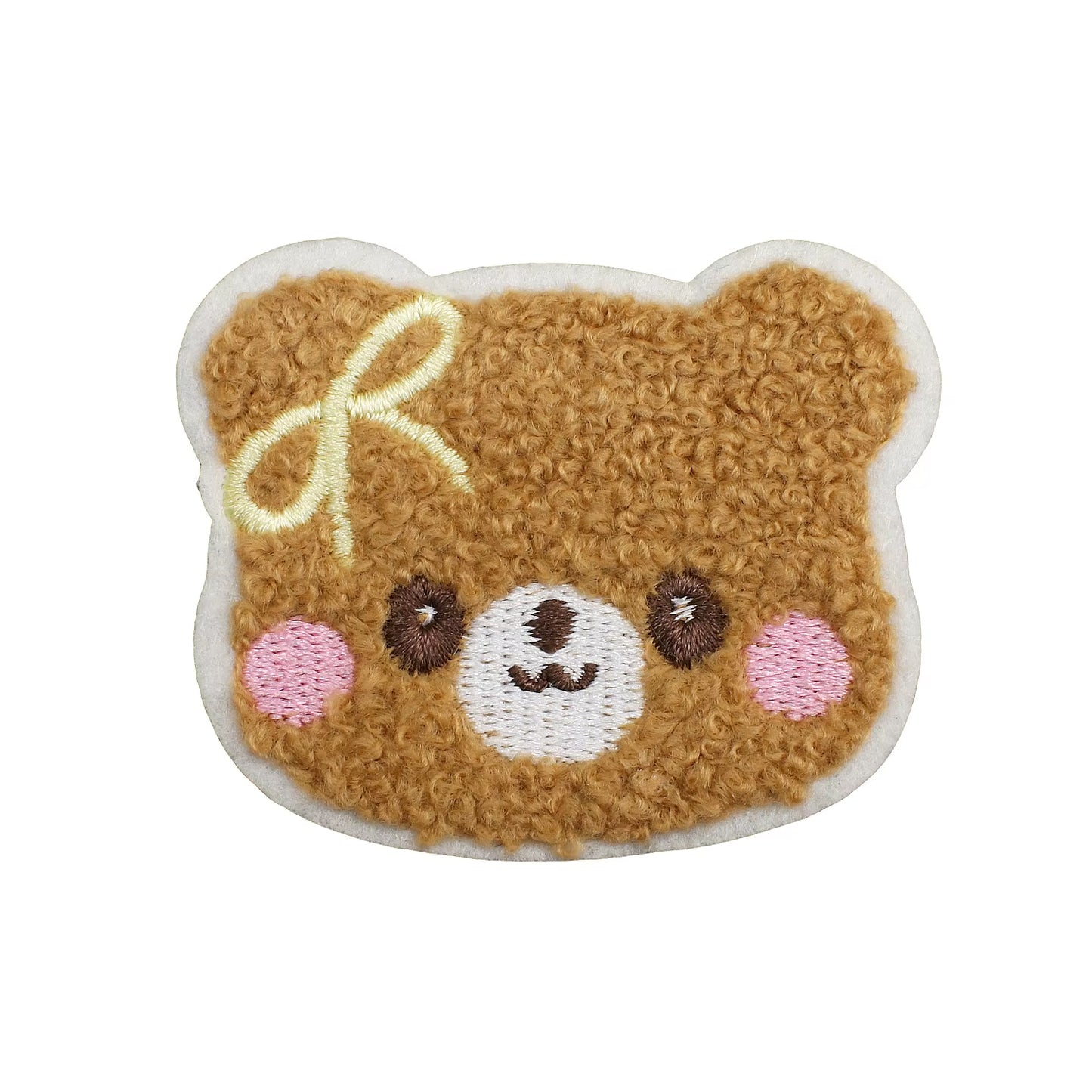 TEDDY FACE WITH BOW Iron-on Patch