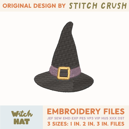 DIGITAL Embroidery File - Witch Hat - Halloween Icons